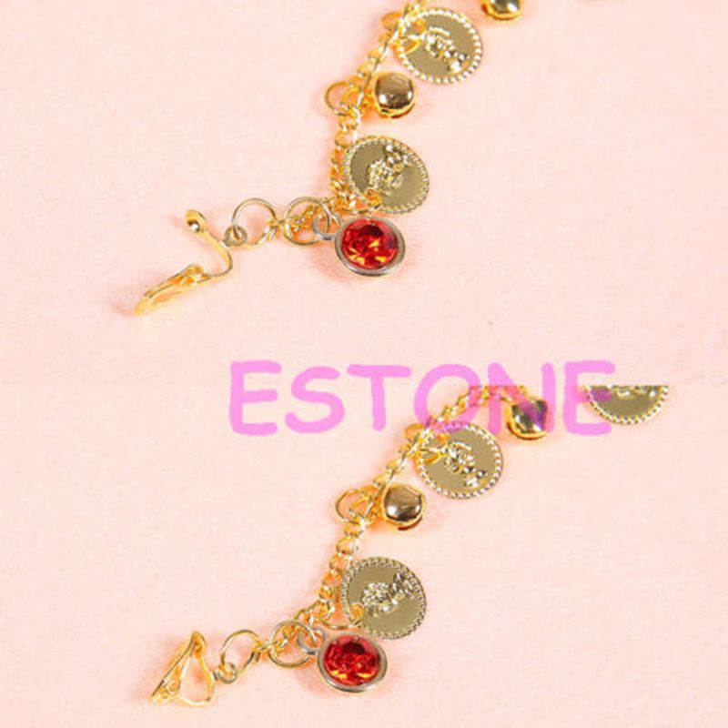 Indian Belly Dance Fashion Jewelry Bridal Wedding Clip On Nose Ring Chain Golden