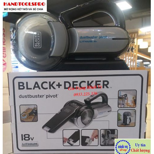 PV1820BK Máy hút bụi cầm tay cao cấp siêu mạnh dùng pin 18v tiện lợi Black &amp; Decker