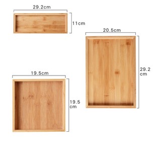 khay gỗ tre cho bát sứ vuông