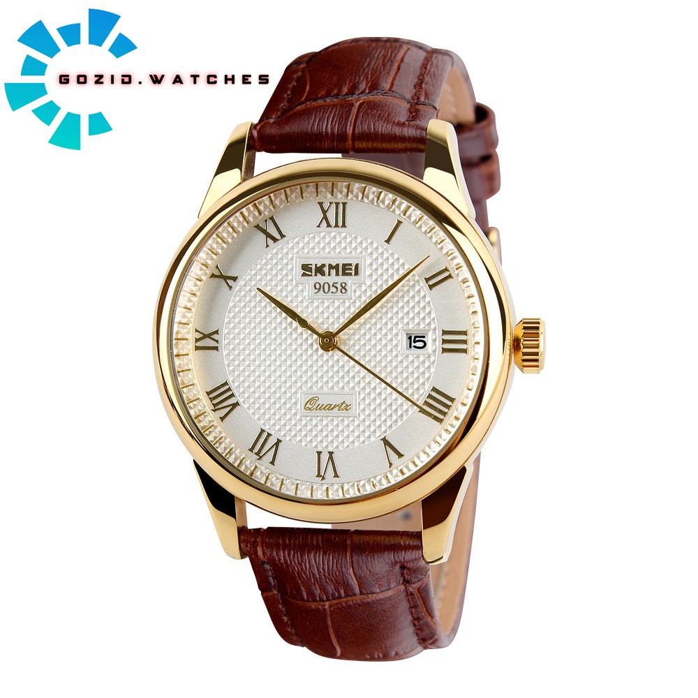 Đồng hồ nam dây da cao cấp SKMEI SM21 chống nước chống xước chính hãng -Gozid.watches