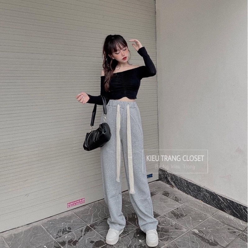 Quần Thun Nữ Ống rộng phối đồ cực dễ quần nỉ from thụng TL