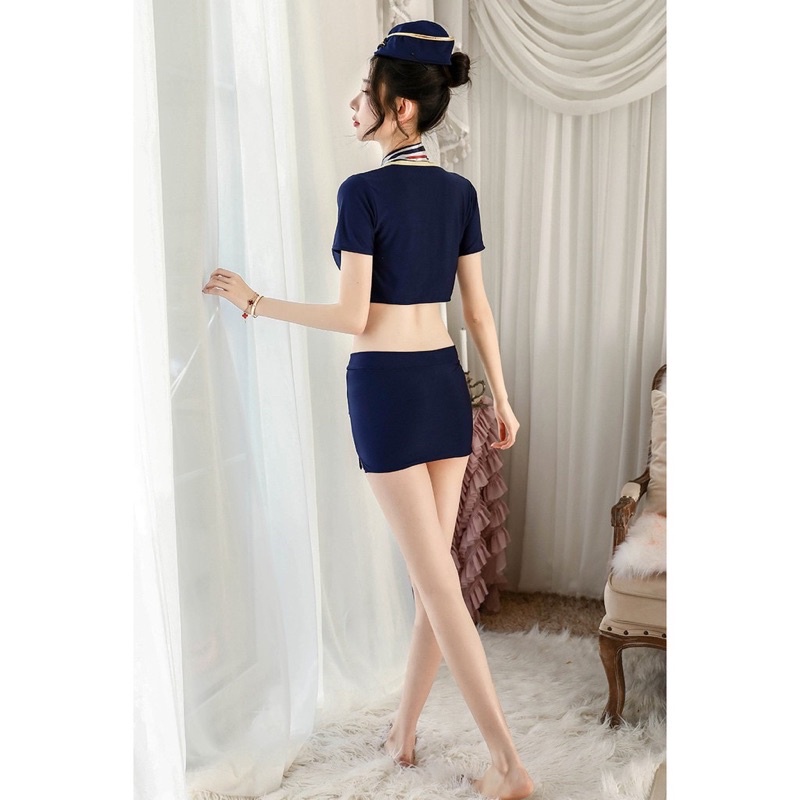 Tặng kèm chip - Bộ đồ cosplay cô tiếp viên xinh đẹp
