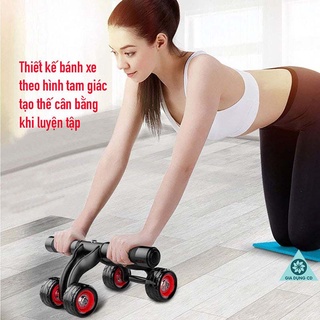 Con lăn dụng cụ máy lăng tập cơ bụng 4 bánh đa năng cỡ lớn tặng kèm thảm deal sốc hít đất, tummy (LĂN THỂ DỤC)