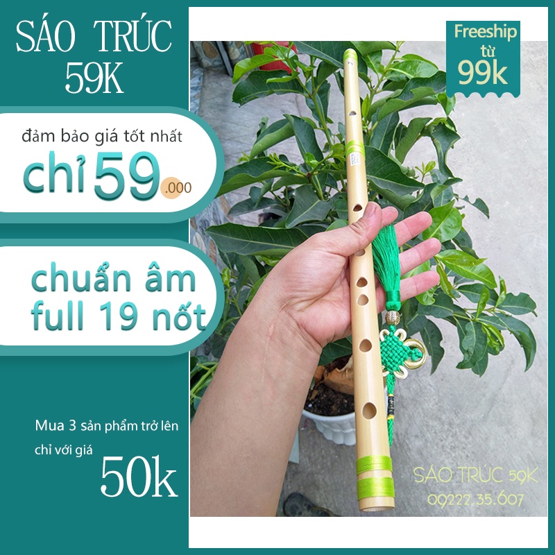 Sáo Trúc Cho Người Mới - Sáo Nứa Chuẩn Âm HL59 Rẻ Nhất Shopee