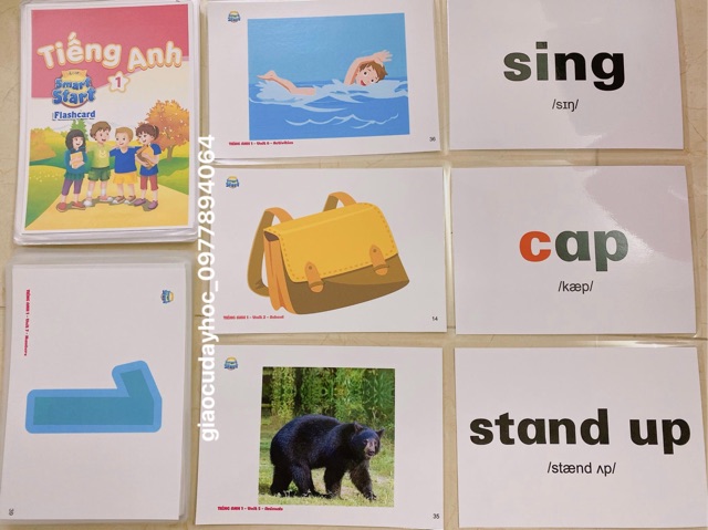 Flashcard  Tiếng Anh lớp 1 -Smart Start 1  mới nhất bộ giáo dục-ép plastics bền đẹp💯Giáo cụ đồ dùng dạy học Tiếng Anh✏️