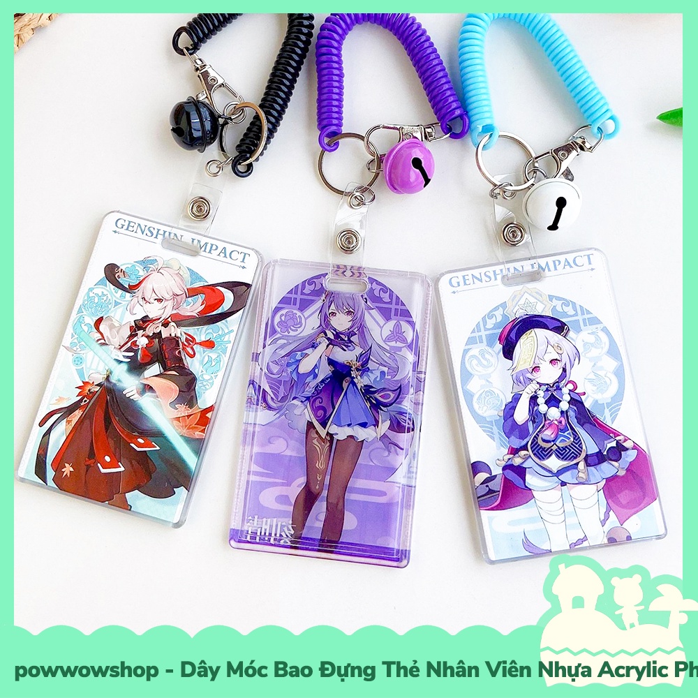 [Sẵn VN - Hỏa Tốc] Dây Móc Bao Đựng Thẻ Nhân Viên Nhựa Acrylic Phong Cách Nhân Vật Game Genshin Impact
