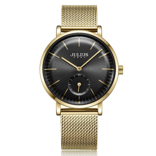 Đồng hồ nữ JA-1065B JULIUS hàn quổc dây thép (Vàng)