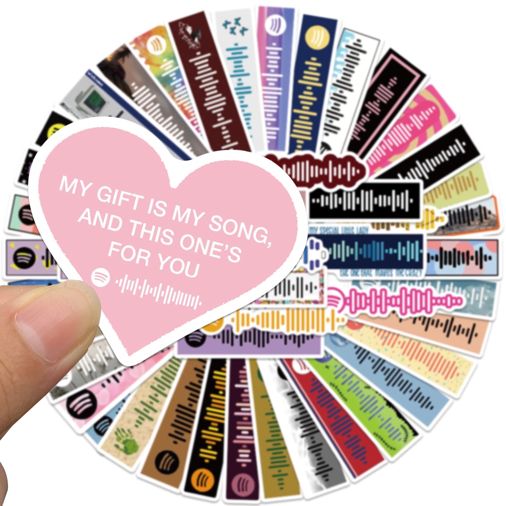 68 cái đầy màu sắc music code sticker cho xe guitar xe máy điện thoại ván trượt máy tính xách tay dán hành lý