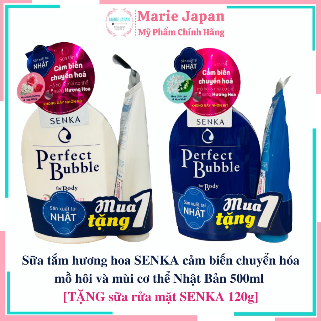 Sữa tắm hương hoa SENKA cảm biến chuyển hóa môi hôi và mùi cơ thể [TẶNG sữa rửa mặt SENKA 120G]