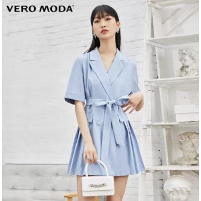 Vero Moda Váy Mini Xếp Ly Thắt Lưng Hai Hàng Khuy Ve Áo Rãnh Cho Nữ 32126Z048