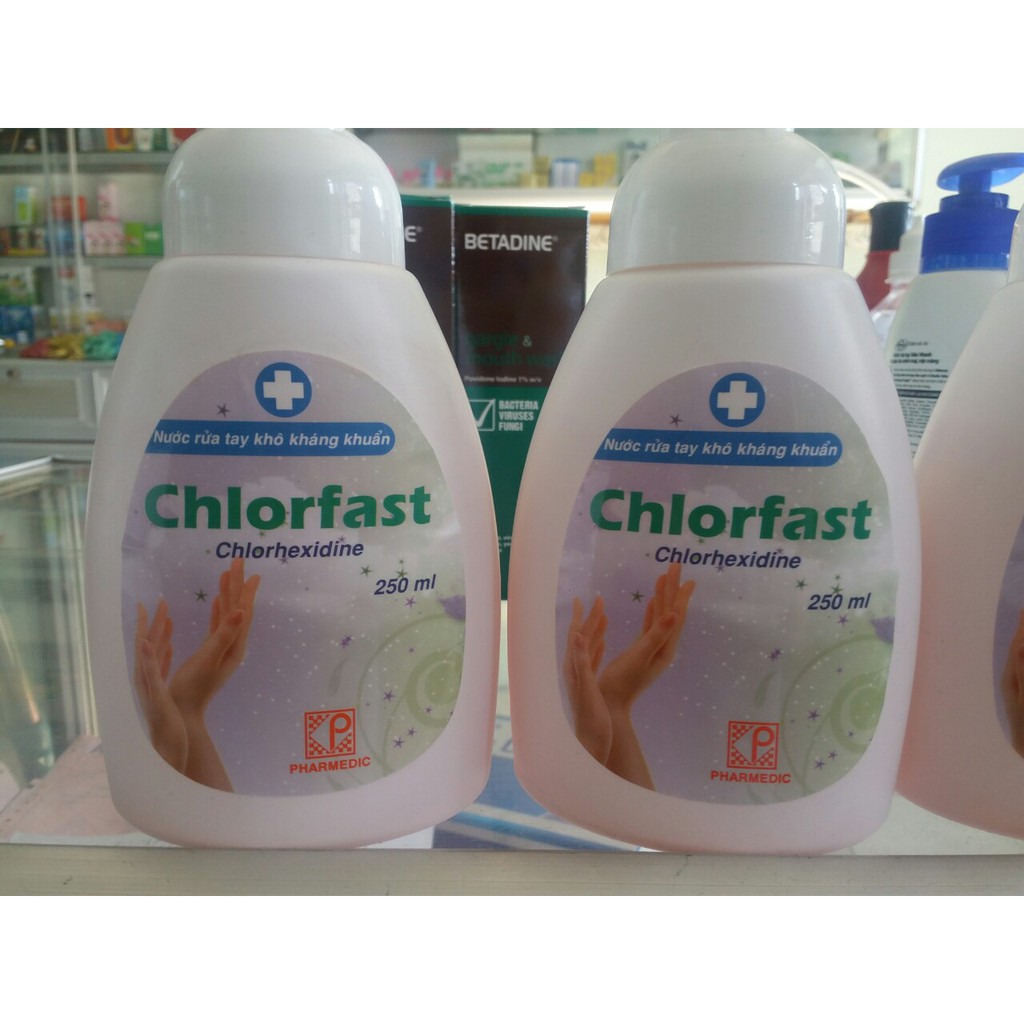 NƯỚC RỬA TAY KHÔ CHLOFAST 💞 Kháng khuẩn tuyệt đối, KHÔNG LÀM KHÔ TAY 250ML HÀNG CHÍNH HÃNG