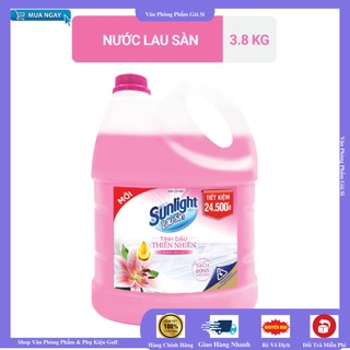[ GIÁ SẬP SÀN ]  Sunlight lau sàn Tinh Dầu Thiên Nhiên Hoa Lily, can 3.8kg