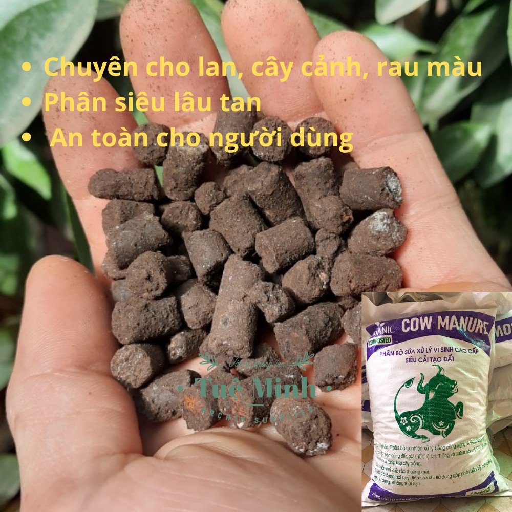 1kg Phân bò dạng viên nén đẹp, lâu tan chuyên bón cho lan, cây cảnh, rau màu dưỡng chất giá phải chăng