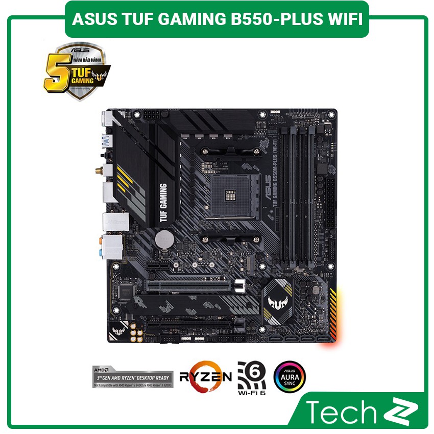 Mainboard ASUS TUF GAMING B550M-PLUS (WI-FI) (AMD B550, Socket AM4, m-ATX, 4 khe RAM DRR4)