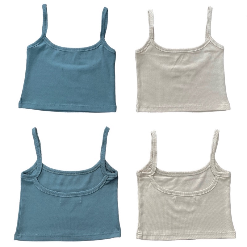 ADDSOMESUGAR Áo dây khoét lưng vải thun gân