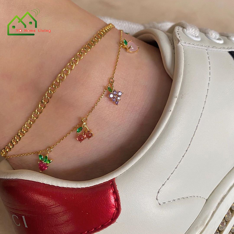 Lắc Chân Hình Trái Cherry Xinh Xắn Dành Cho Nữ