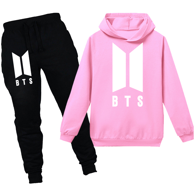 Bộ 2 Món Áo Hoodie + Quần Dài In Họa Tiết Bts Thời Trang Giáng Sinh Cho Bé 2-14 Tuổi