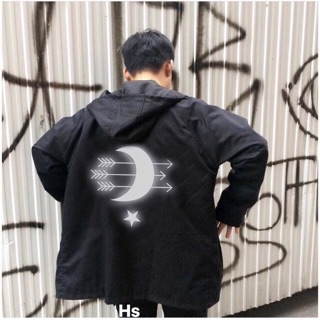 Unisex Áo Khoác Nam Nữ Đẹp Trăng Sao Phản Quang Nhẹ Bền