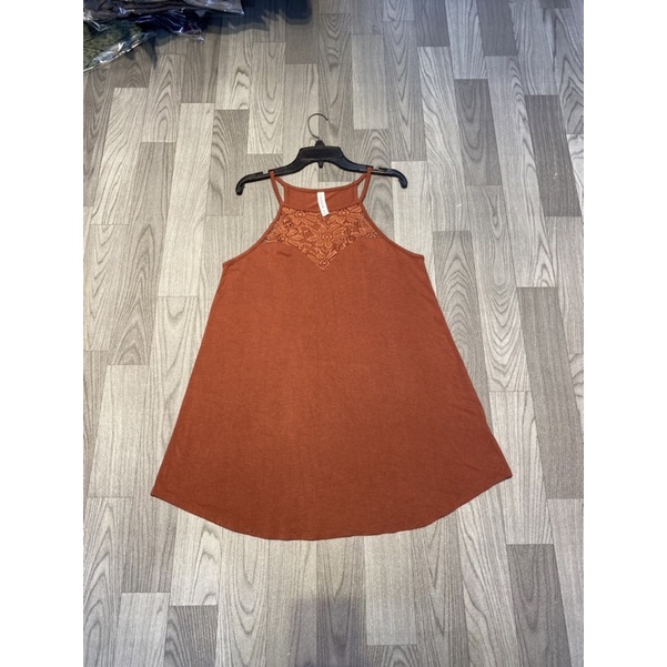 Áo 2 dây váy thun cotton form suông rộng