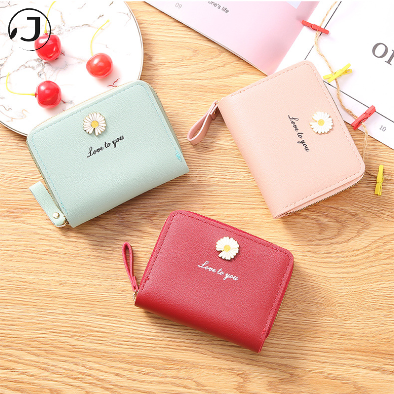 Ví da PU  Cầm Tay Ngắn đẹp mini họa tiết hình hoa cúc thời trang dành Bóp đựng tiền cho nữ | BigBuy360 - bigbuy360.vn