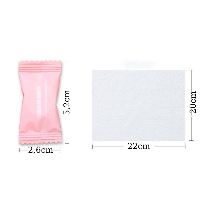 Combo 10 khăn giấy nén dạng viên kẹo tiện lợi khi đưa bé đi chơi, du lịch KGN002