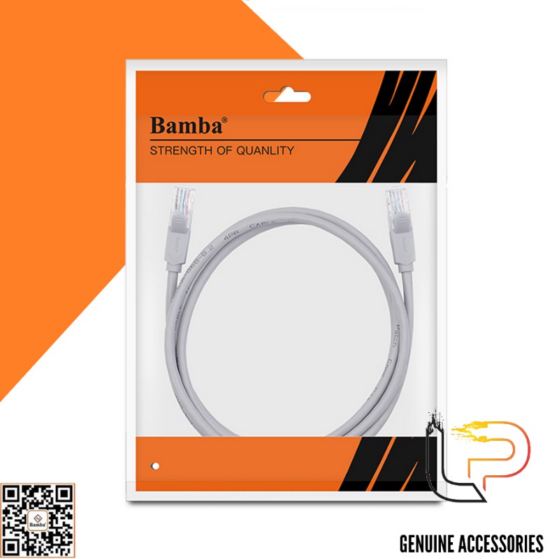 Cáp Mạng Bấm Sẵn Hai Đầu CAT 5E BAMBA Dài 1.5M - 3M - 5M - 10M - 15M - 20M