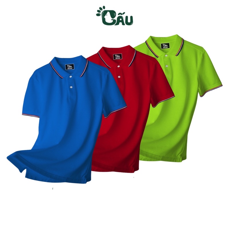 Áo thun Polo GẤU 194 Cá Sấu Viền Cổ Unisex vải Poly co dãn 4 chiều dày dặn form gerular fit - 3 SỌC