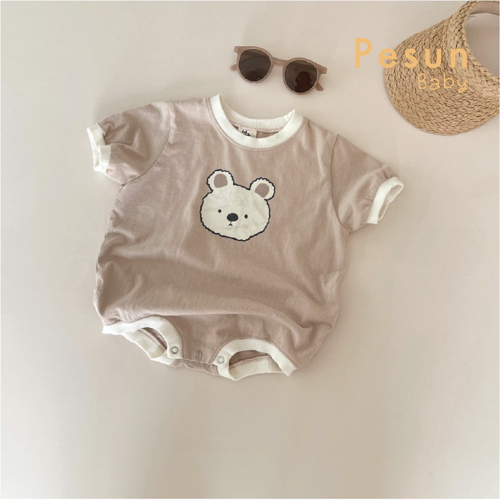 Bodysuit In Hình Mặt Gấu Cho Bé Từ 0-2 Tuổi