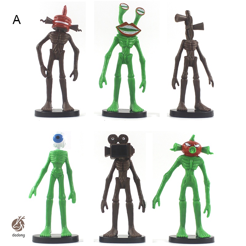 Set 6/8 mô hình đồ chơi anime Siren Head đáng yêu dùng trang trí bánh kem / xe hơi tiện lợi