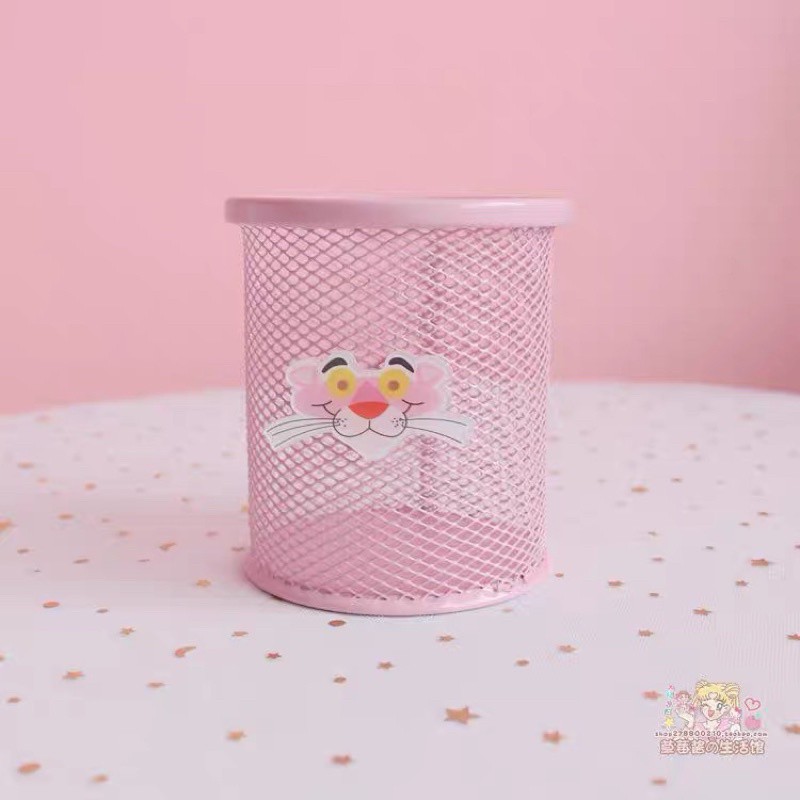 Giỏ đựng bút để bàn bằng sắt màu hồng pastel - Giỏ sắt sơn tĩnh điện đựng đồ dùng văn phòng phẩm tiện ích