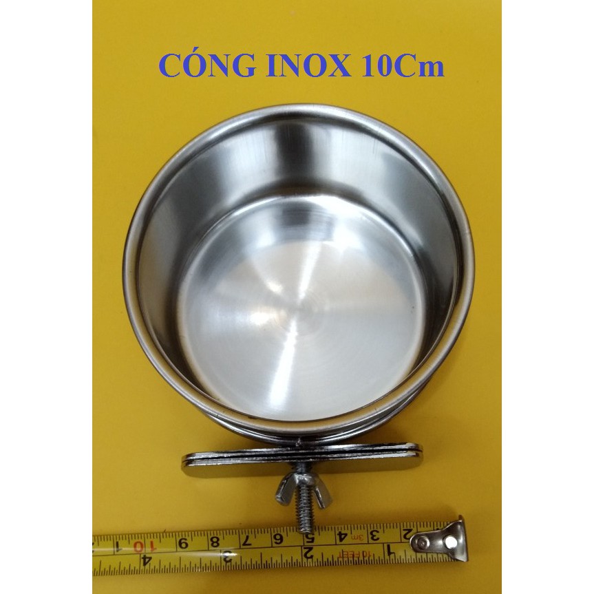 CÓNG INOX CAO CẤP NHẬP KHẨU (ĐƯỜNG KÍNH 10CM) CHO CÁC DÒNG VẸT NHƯ  COCKATEIL, SUN XÍCH, XÁM,LORY,RING,CAIQUE