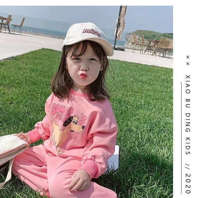 Bộ Áo Nỉ Cotton Nguyên Chất Và Quần Dài Thời Trang Mùa Thu Hàn Quốc Hàng Mới Dành Cho Bé Gái