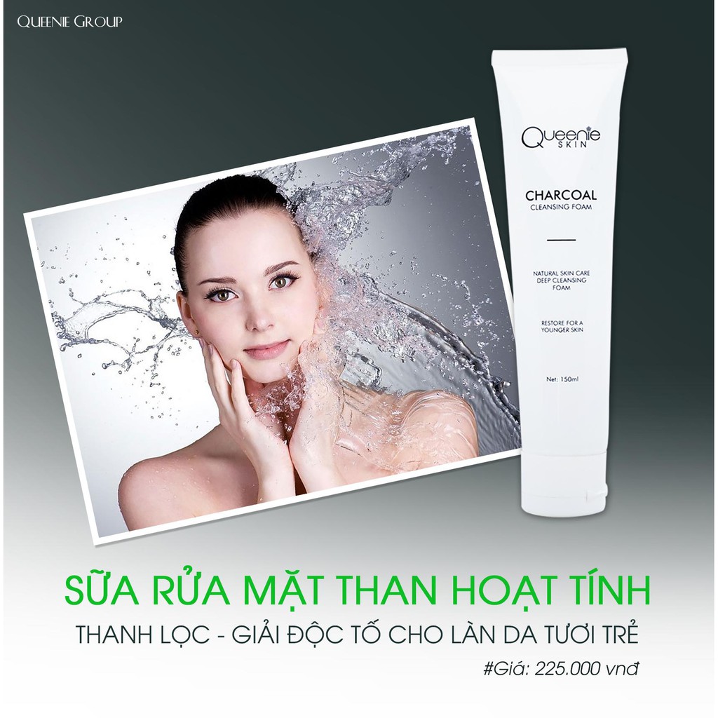 SỮA RỬA MẶT THAN HOẠT TÍNH QUEENIE SKIN