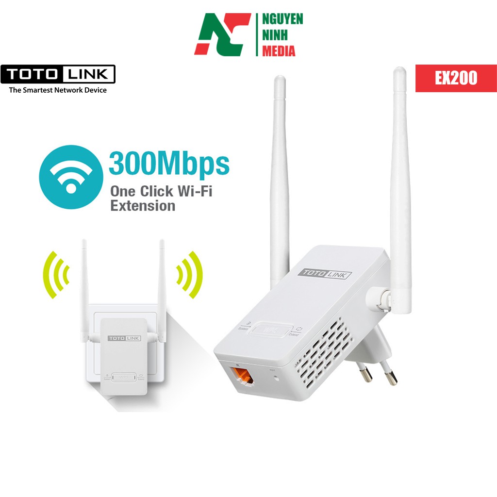 Bộ Kích Sóng Wifi Repeater 300Mbps Totolink EX200