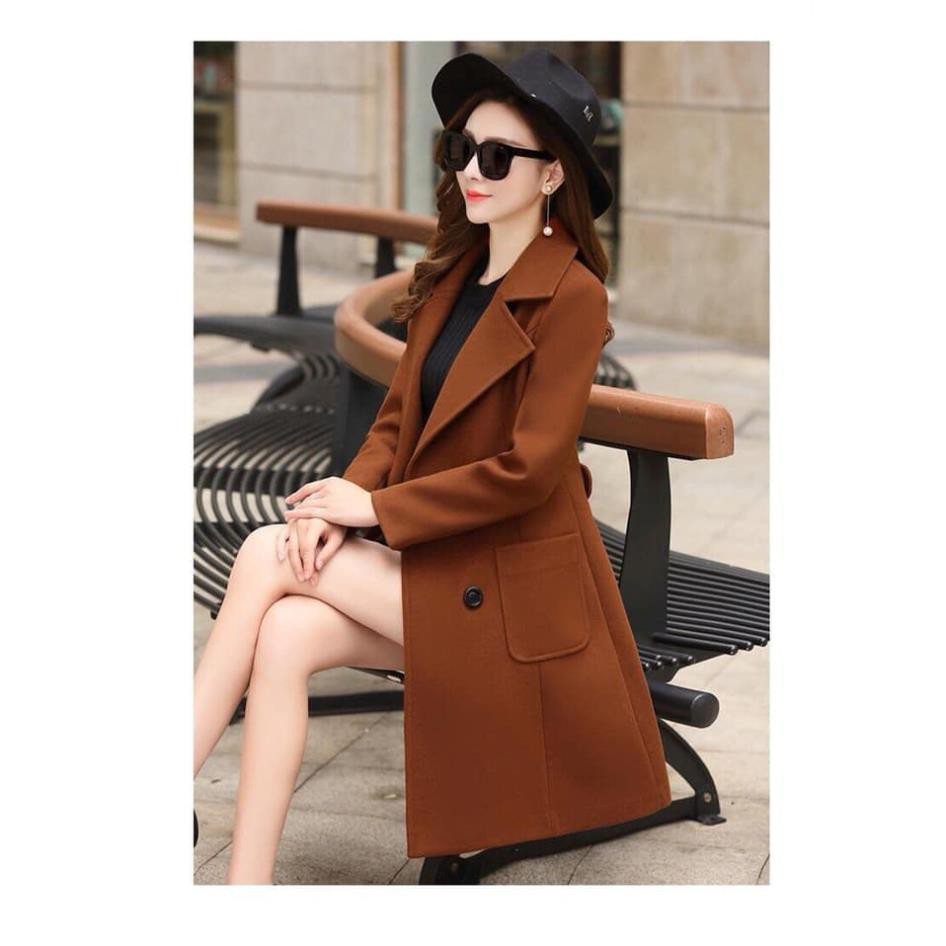Áo Khoác Dạ Dài 4 Nút Kèm Đai , Áo Dạ Dáng Dài Túi Xéo 2 Lớp Dày Dặn Hàng Quảng Châu Cao Cấp. | BigBuy360 - bigbuy360.vn