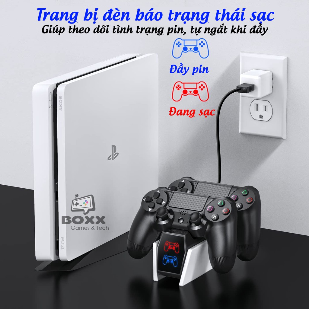 Dock sạc tay cầm PS4, đế sạc nhanh cho tay cầm ps4