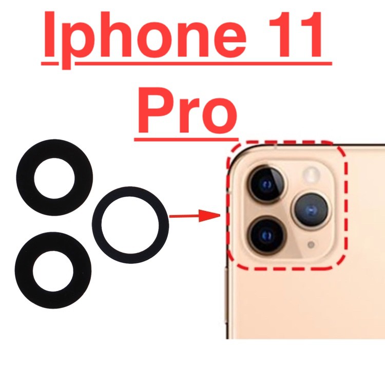 Mặt kính camera sau IPHONE 11 PRO dành để thay thế mặt kính camera trầy vỡ bể cũ linh kiện điện thoại thay thế