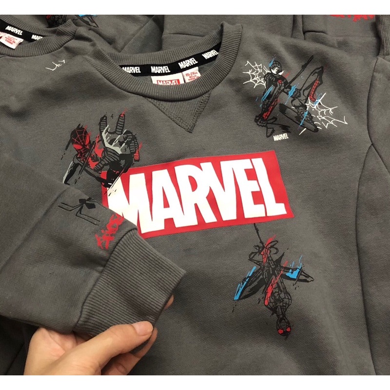 Bộ nỉ bông bé trai màu xám dư xịn