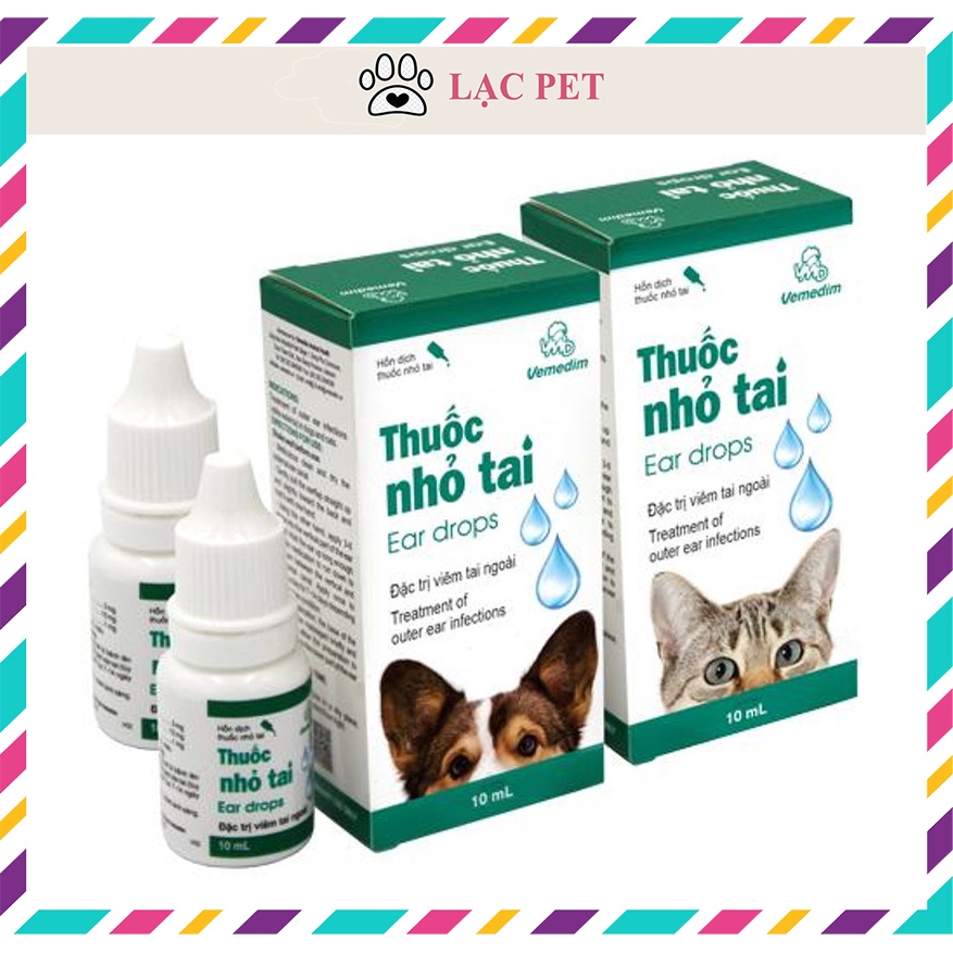 NHỎ TAI VEMEDIM - TRI VIEM TAI NGOÀI CHO CHÓ MÈO