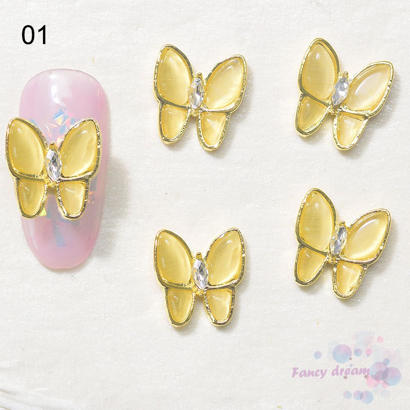 Set 10 Đá Hình Bướm 3d Trang Trí Móng Tay Nghệ Thuật