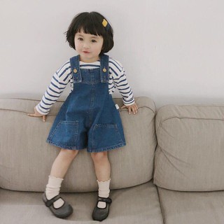 Quần yếm ống rộng cho bé gái