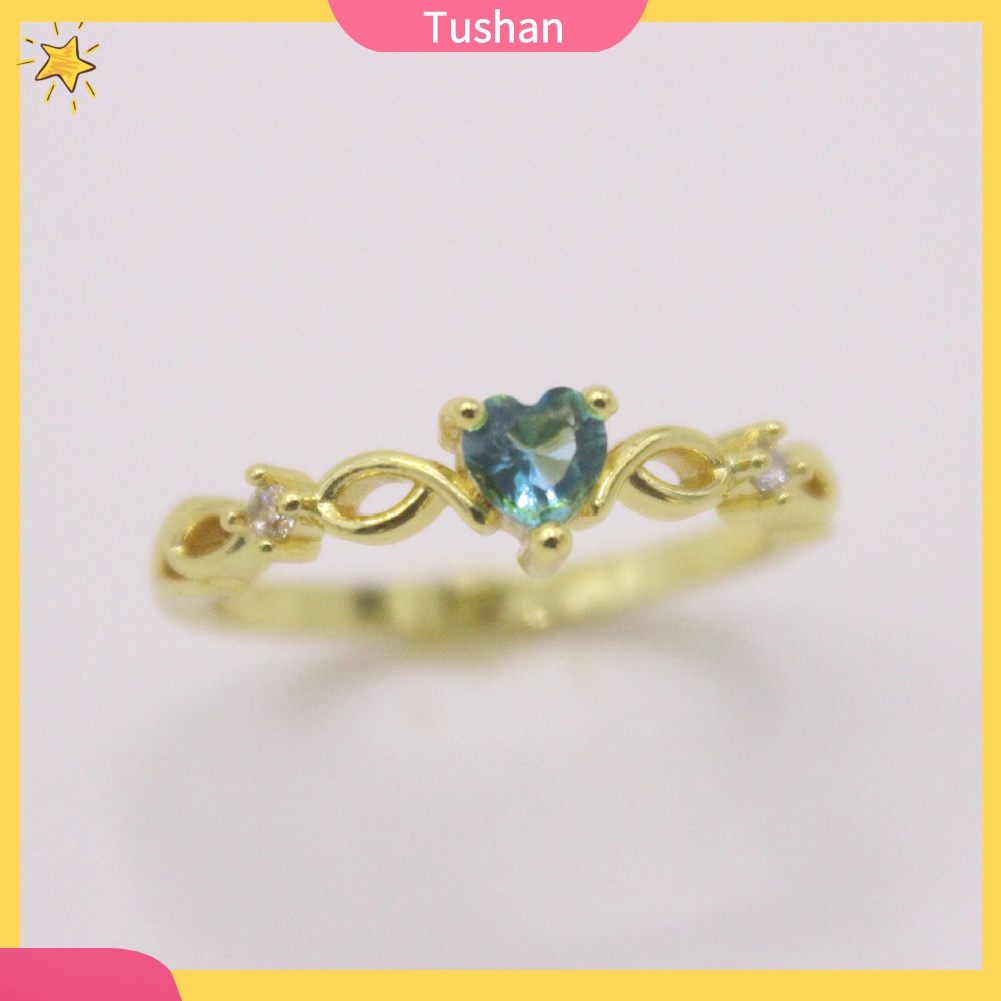 Nhẫn đá zircon mặt hình trái tim thời trang
