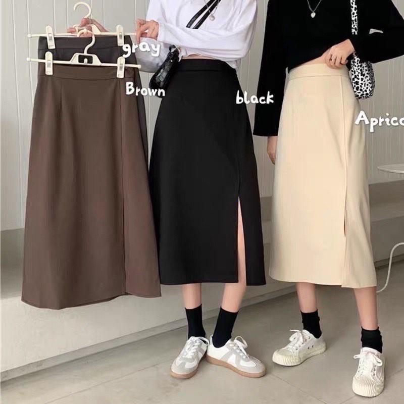 Chân váy dài midi xẻ bên Siêu Xinh