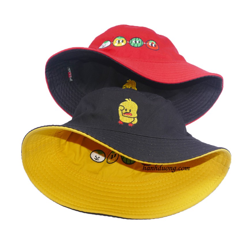 [ Hình thật ] Mũ bucket 2  mặt vịt trái cây nón tai bèo nam nữ vành nhỏ được may với chất liệu cotton cao cấp