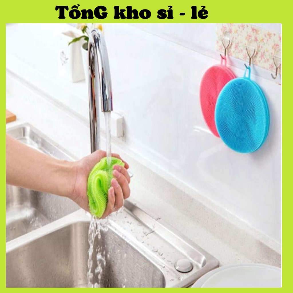 Miếng Rửa Chén Bát, Xoong Nồi Silicon Có Lỗ Treo 1610 tổng kho sỉ vp88