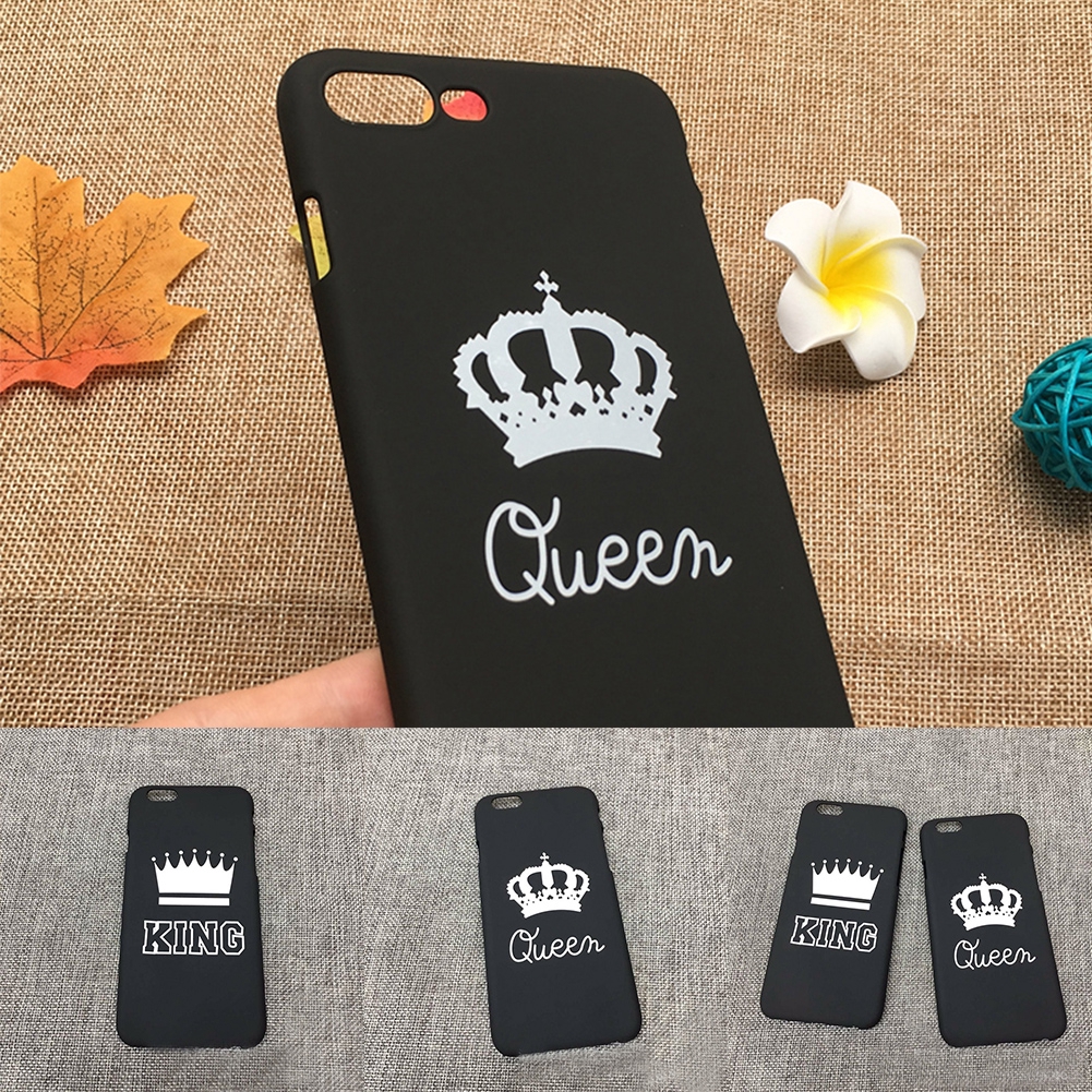 Ốp điện thoại in chữ King/Queen dành cho iPhone 5 6 6S 7 8 Plus