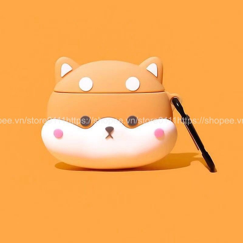 Case, túi đựng dành cho Airpods 1/2/ Pro silicon Chó Shiba Inu Siêu Dễ Thương