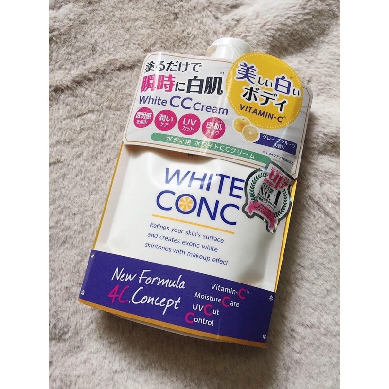 Sữa dưỡng thể trắng da WHITE CONC CC CREAM 200g hàng chính hãng của Nhật Bản