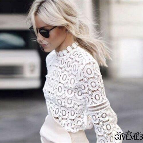 Áo phối ren tay dài thời trang cho nữ