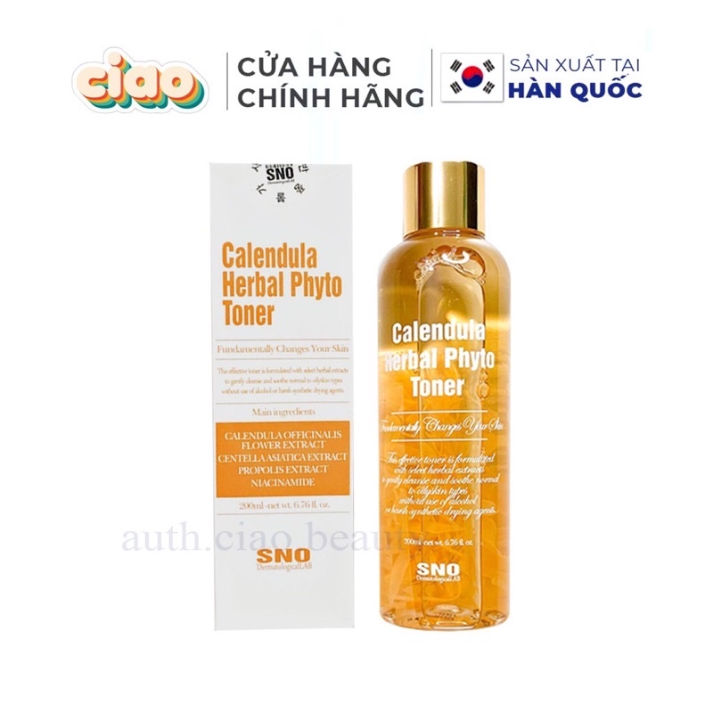 Toner hoa cúc SNO Calendula Herbal Phyto 200ml